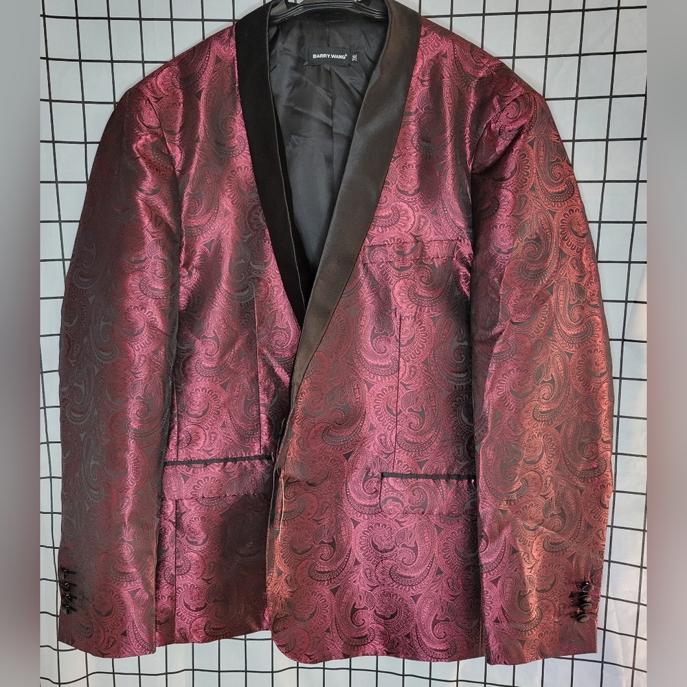 Red and Black Paisley Blazer